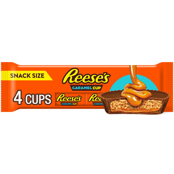 Reese’s Caramel Cup Snack Size Candy – 4 Cups per Pack, 96 Total Pieces Bulk Case (.55 oz Each)