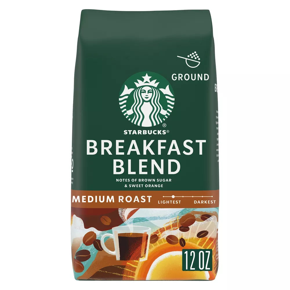 Starbucks Breakfast Blend Medium Roast Ground Coffee 12oz