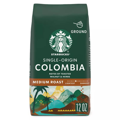 Starbucks Medium Roast Ground Coffee Colombia 100% Arabica 1 bag 12 oz